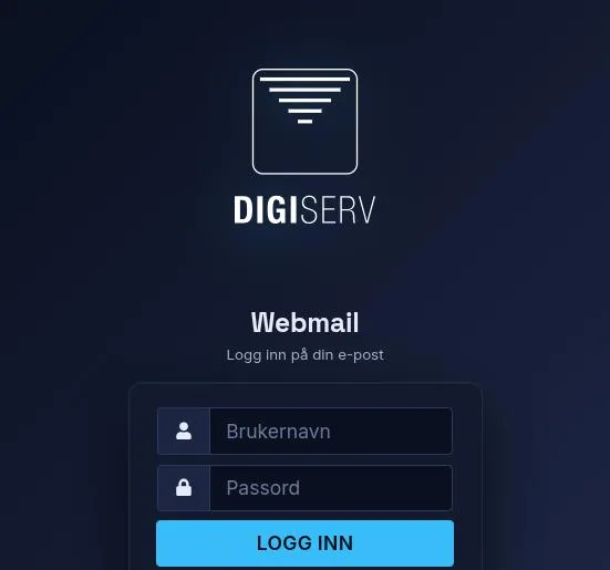Innloggingssiden i webmail